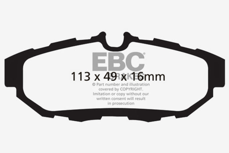 Pastillas de freno traseras EBC 10-14 Ford Mustang 3.7 Yellowstuff