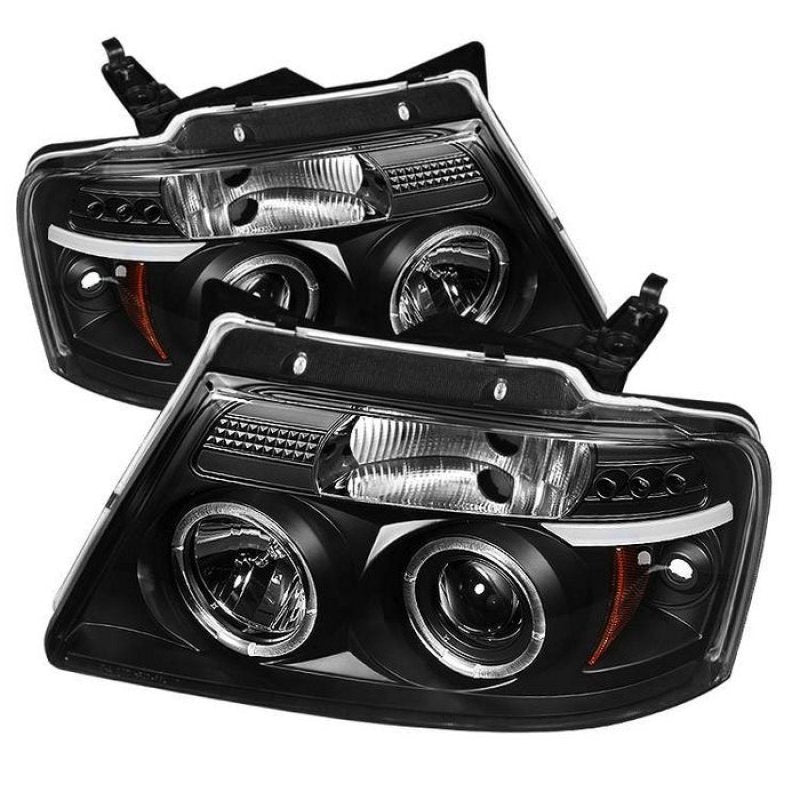 Faros delanteros de proyector Spyder Ford F150 04-08 versión 2 LED Halo LED Blk PRO-YD-FF15004-HL-G2-BK