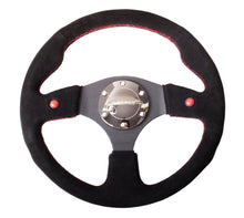 Cargar imagen en el visor de la galería, NRG Reinforced Steering Wheel (320mm) Blk Suede w/Dual Buttons