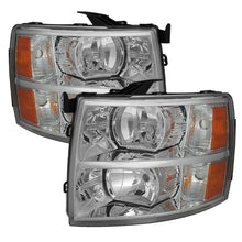 Cargar imagen en el visor de la galería, Xtune Chevy Silverado 07-13 Crystal Headlights Chrome HD-JH-CS07-AM-C