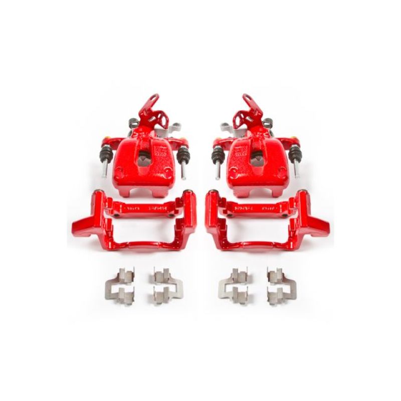 Pinzas de freno traseras rojas Power Stop 08-09 Audi A3 con soportes (par)