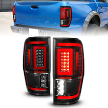 Cargar imagen en el visor de la galería, ANZO 19-22 Ford Ranger Full LED Taillights w/ Lightbar Sequential Signal Black Housing/Clear Lens