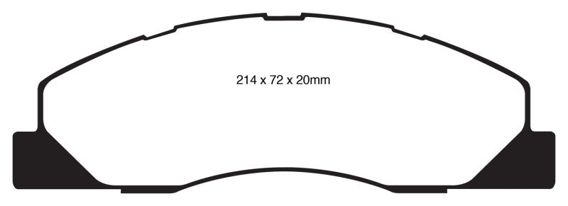 Pastillas de freno delanteras Yellowstuff EBC 09-11 Dodge Ram 2500 Pick-up 5.7 2WD/4WD