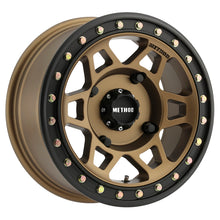 Cargar imagen en el visor de la galería, Method MR405 UTV Beadlock 15x7 5+2/38mm Offset 4x156 132mm CB Method Bronze Wheel - Matte Black Ring