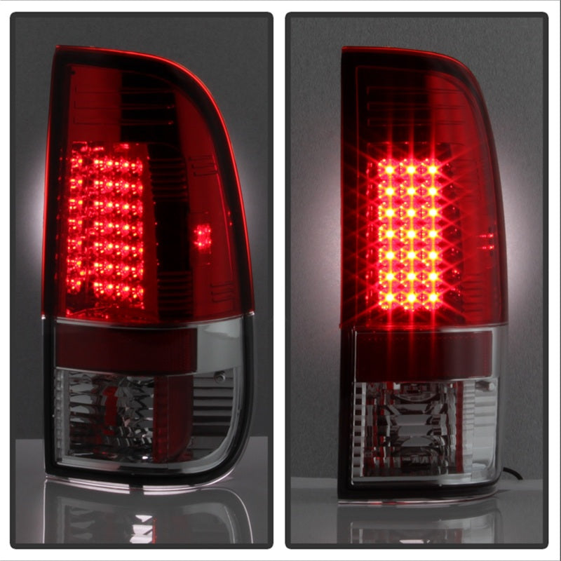 Luces traseras LED Spyder Ford F150 laterales 97-03/F250/350 Duty 99-07 rojas transparentes ALT-YD-FF15097-LED-RC