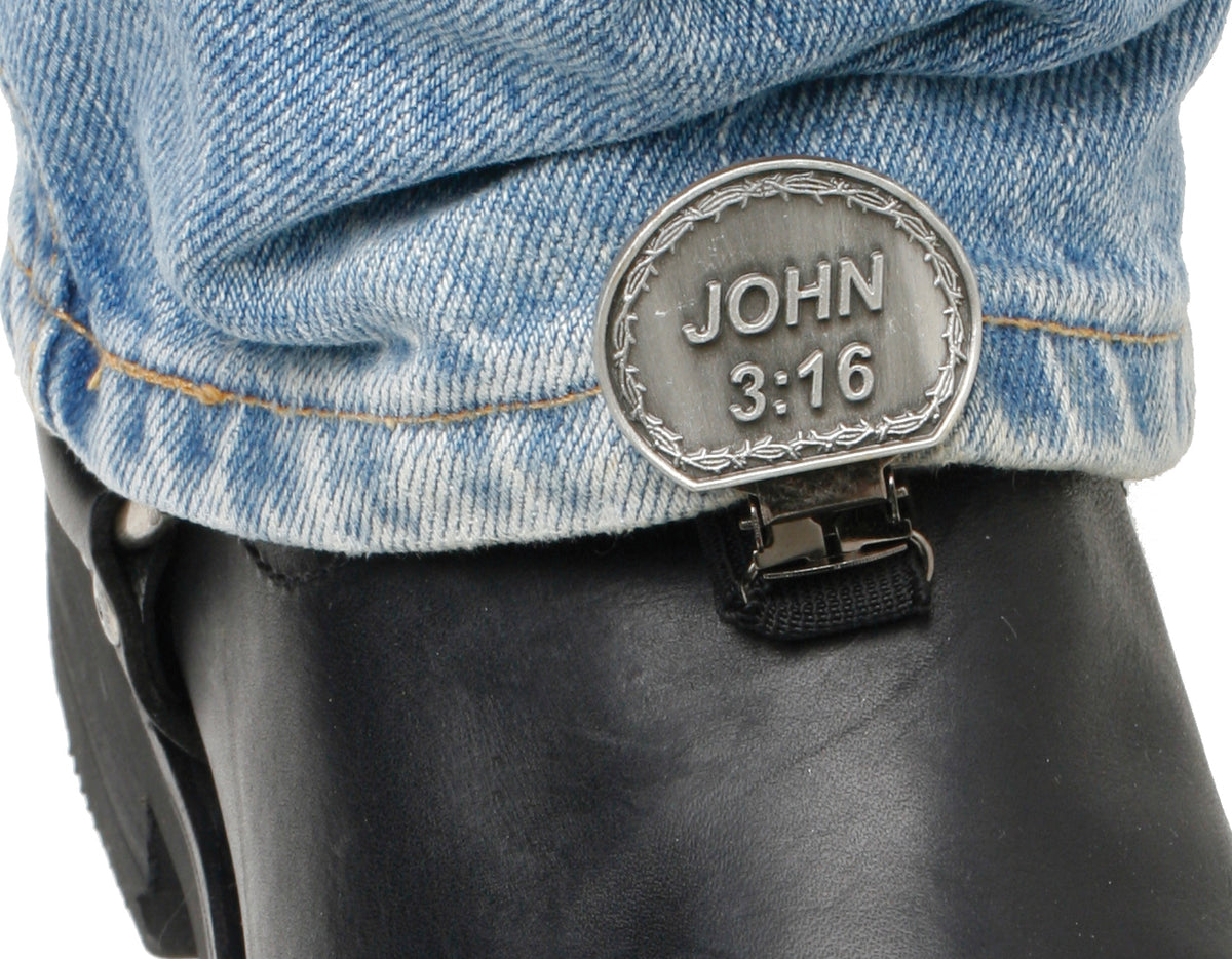 Ryder Clips Clips for Stirrup/Strap Boots John 3:16 (CNS-FC)