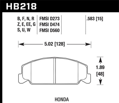 Hawk Performance DTC-60 Front Race Brake Pads — Fits 1984-2000 Honda Civic