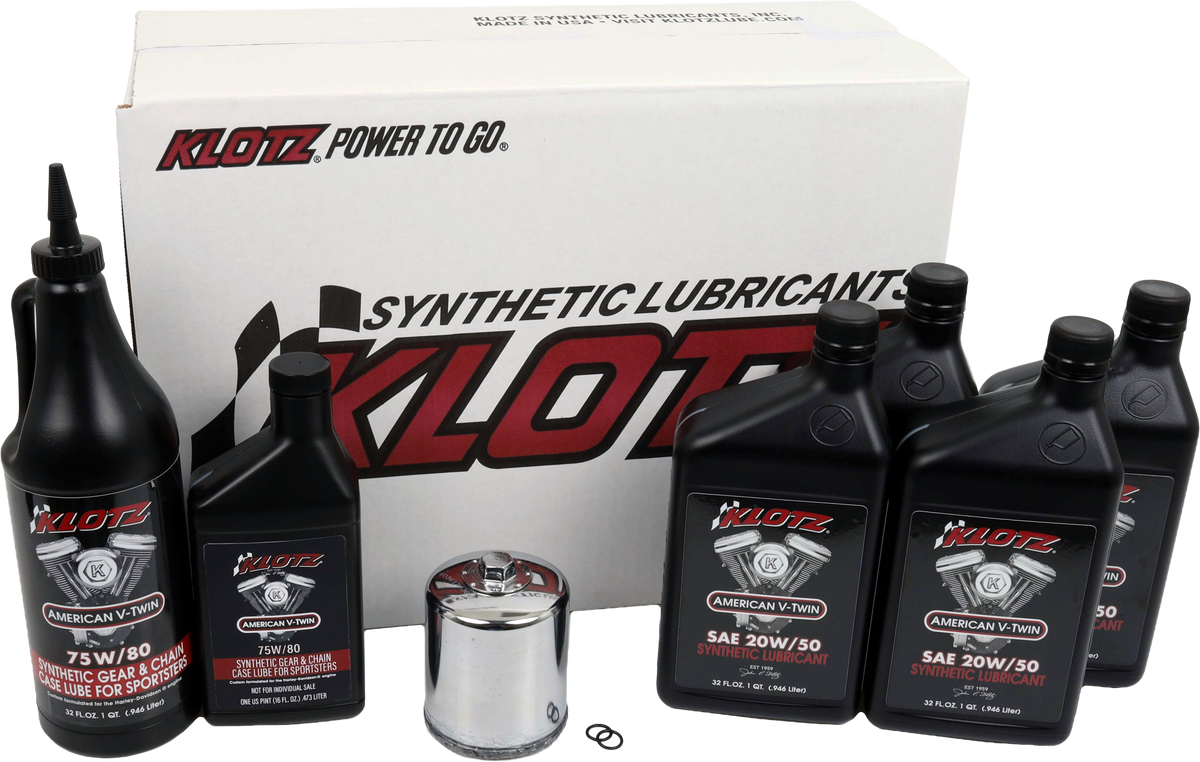 Klotz Premium Harley Davidson 4QT Synthetic OIL Change KIT (KH-104)