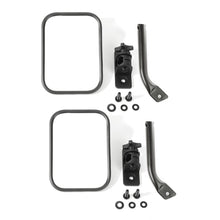 Cargar imagen en el visor de la galería, Rugged Ridge 97-18 Jeep Wrangler Textured Black Rectangular Stubby Trail Mirror Kit