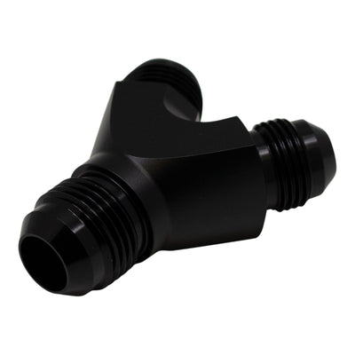 DeatschWerks 8AN to 8AN to 10AN Y-Block Fitting - Matte Black