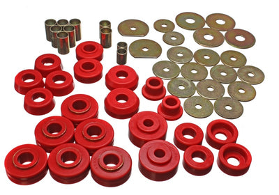 Energy Suspension Hyper-Flex Red Body Mount Set — Fits 65-70 Chevrolet Impala/Caprice