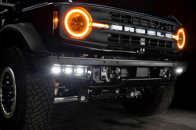 Kit de luces antiniebla LED triples ORACLE Lighting 21-22 Ford Bronco para parachoques de acero - Blanco VER GARANTÍA