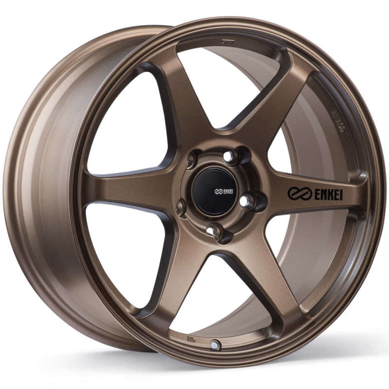 Rueda Enkei T6R de 18 x 8,5, 38 mm de desplazamiento, patrón de pernos de 5 x 114,3, diámetro interior de 72,6, bronce mate