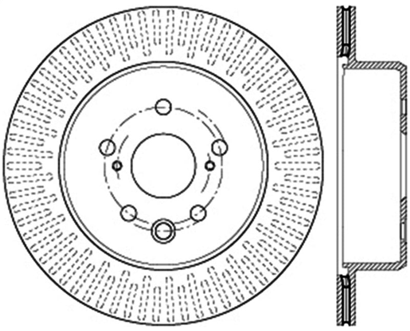 Rotor de freno deportivo ranurado y perforado StopTech trasero izquierdo 13-14 Lexus GS300/350/400/430