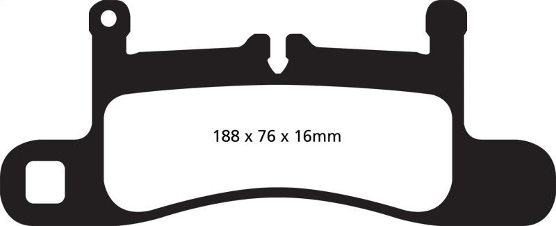 Pastillas de freno traseras Carrera Yellowstuff 3.4 EBC 12-15 Porsche 911 (991) (solo rotor de hierro fundido)