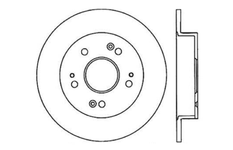 Rotor trasero izquierdo ranurado y perforado StopTech 06-09 Honda Civic Ex/Si