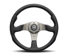 Cargar imagen en el visor de la galería, Momo Race Steering Wheel 350 mm - Black Leather/Anth Spokes