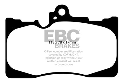EBC Greenstuff Performance Front Brake Pads — Fits 2007-2008 Lexus GS350 RWD