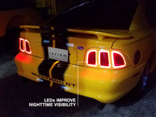 Cargar imagen en el visor de la galería, Raxiom 96-98 Ford Mustang Icon LED Tail Lights- Black Housing (Smoked Lens)