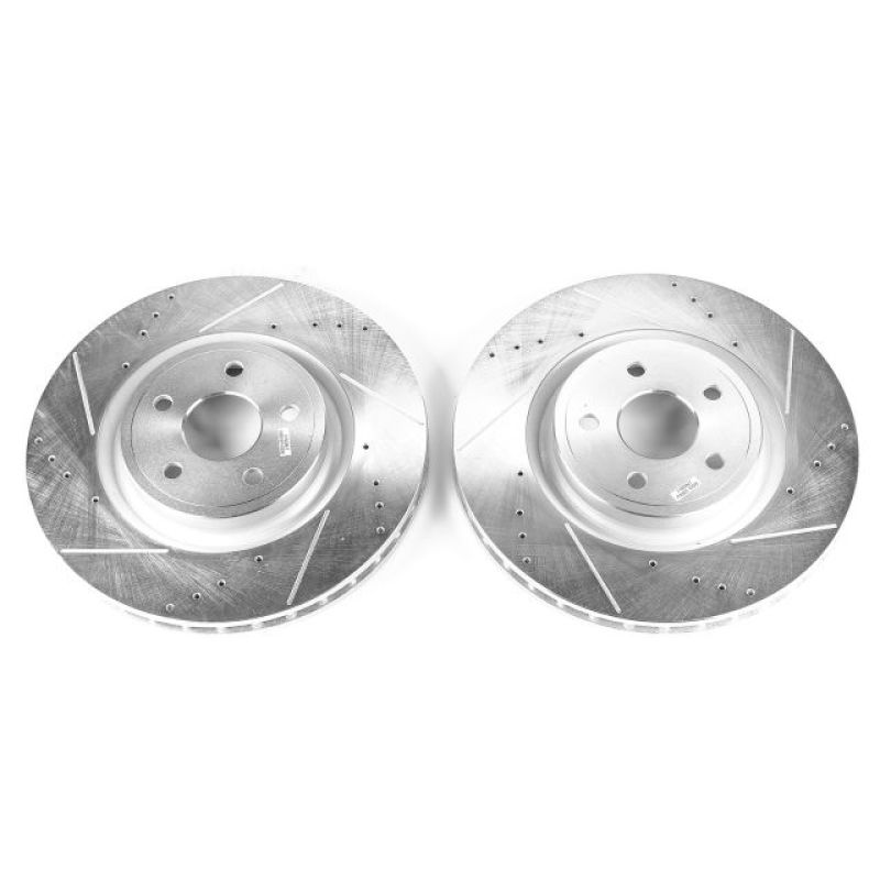 Power Stop Evolution Drilled & Slotted Brake Rotors Front Pair — Fits 2012-2020 Jeep Grand Cherokee & 2018-2020 Dodge Durango