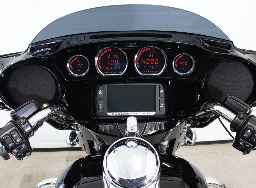 KOSO 4 Piece RED LED Gauges `14-22 Flht Flhx Fltr (BA064921)