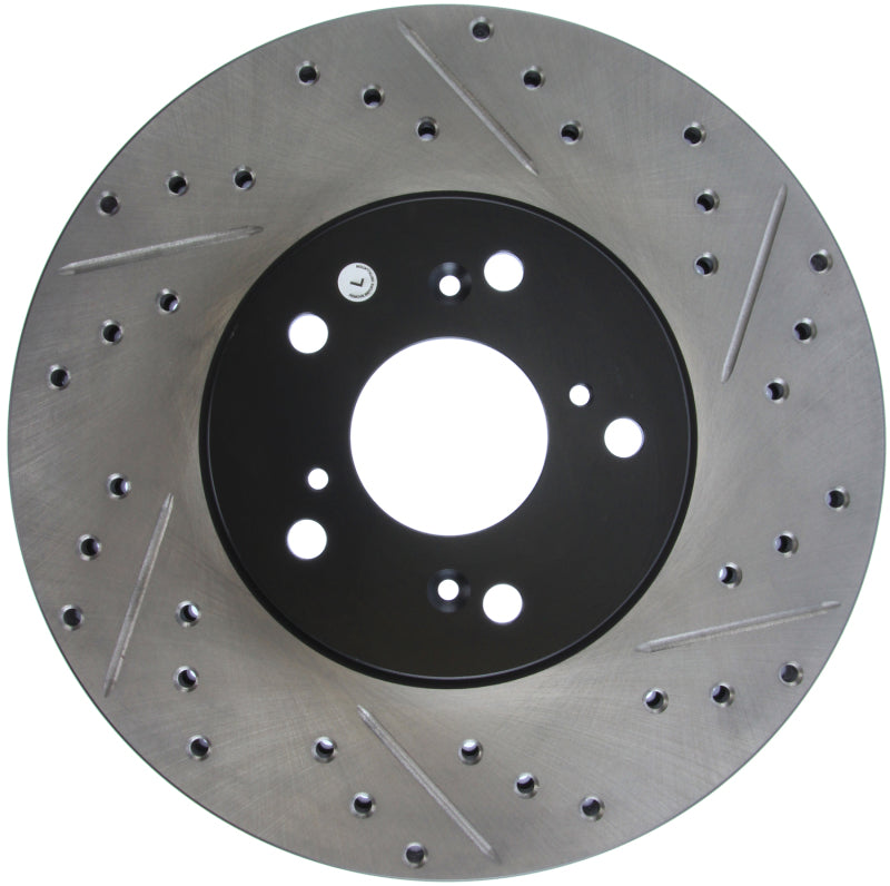 StopTech Slotted & Drilled Left Front Rotor — Fits Nissan 370Z, Acura CL, TSX, Honda Accord