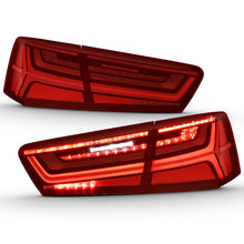 Cargar imagen en el visor de la galería, ANZO 2012-2018 Audi A6 LED Taillight Black Housing Red/Clear Lens 4 pcs (Sequential Signal)