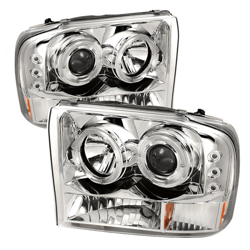 Proyector Spyder Ford F250 Super Duty 99-04 Versión 2 LED Halo LED Chrm PRO-YD-FF25099-1P-G2-C