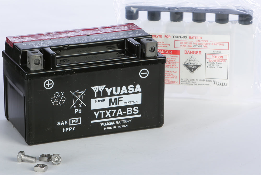Yuasa Battery YTX7A-BS Maintenance Free (YUAM32X7A)