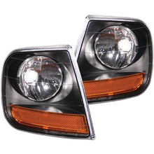 Cargar imagen en el visor de la galería, ANZO Corner Lights 1997-2003 Ford F-150 HARLEY DAVIDSON Style Corner Lights Black w/ Amber Reflector