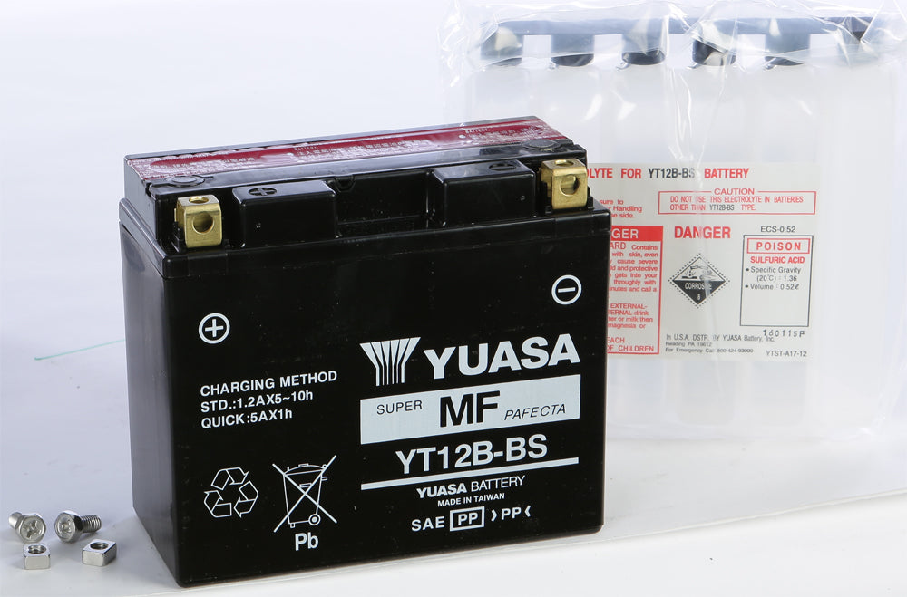 Yuasa Battery YT12B-BS Maintenance Free (YUAM6212B)
