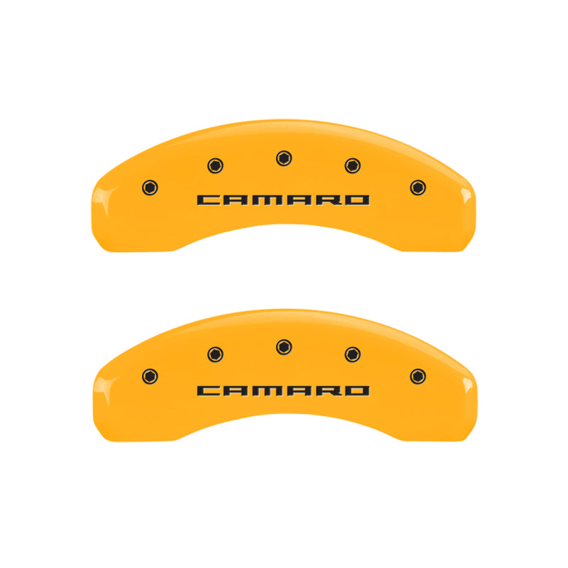 MGP Yellow Caliper Covers Engraved Camaro Gen 5 Front & Rear - Fits 2010-2015 Chevrolet Camaro