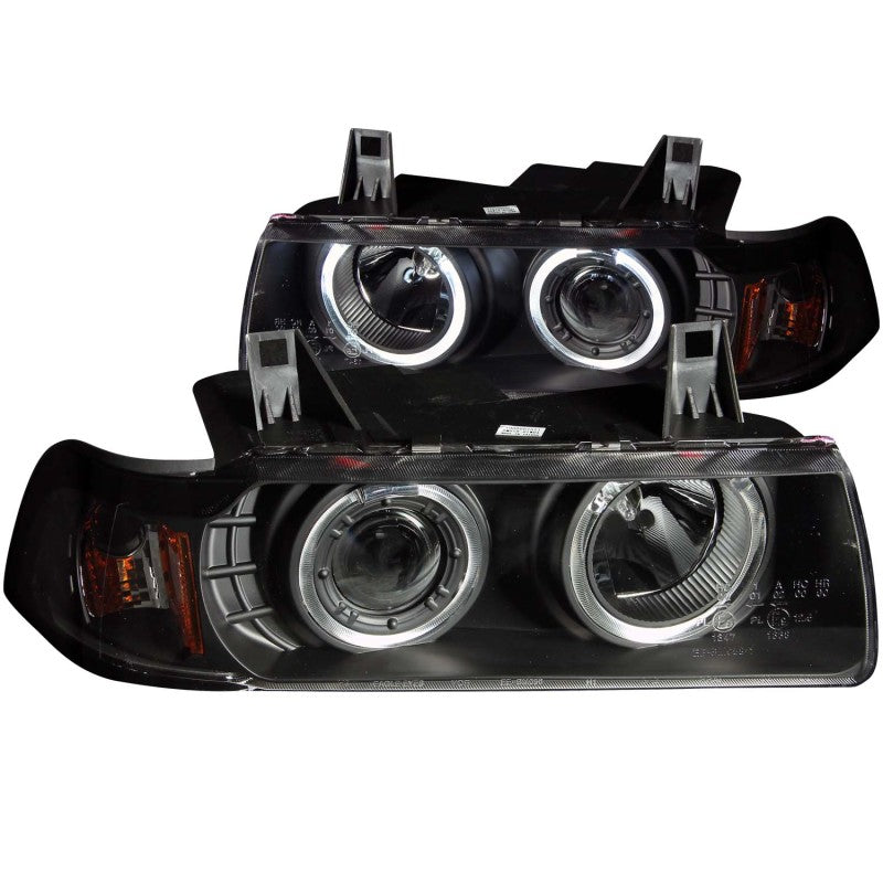 Faros delanteros de proyector ANZO 1992-1998 BMW Serie 3 E36 con Halo negro G2 1 pieza