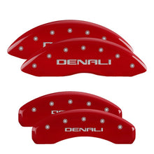 Cargar imagen en el visor de la galería, MGP 4 Caliper Covers Engraved Front &amp; Rear Denali Red finish silver ch