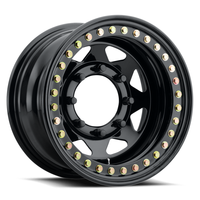 Raceline RT80 Rock 8 Spoke 15x8in / 8x165.1 BP / -19mm Offset / 130.81mm Bore - Gloss Black