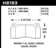 Cargar imagen en el visor de la galería, Pastillas de freno delanteras Hawk 2003-2006 Dodge Viper SRT-10 HPS 5.0