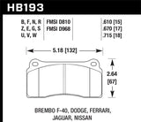 Pastillas de freno delanteras Hawk 2003-2006 Dodge Viper SRT-10 HPS 5.0