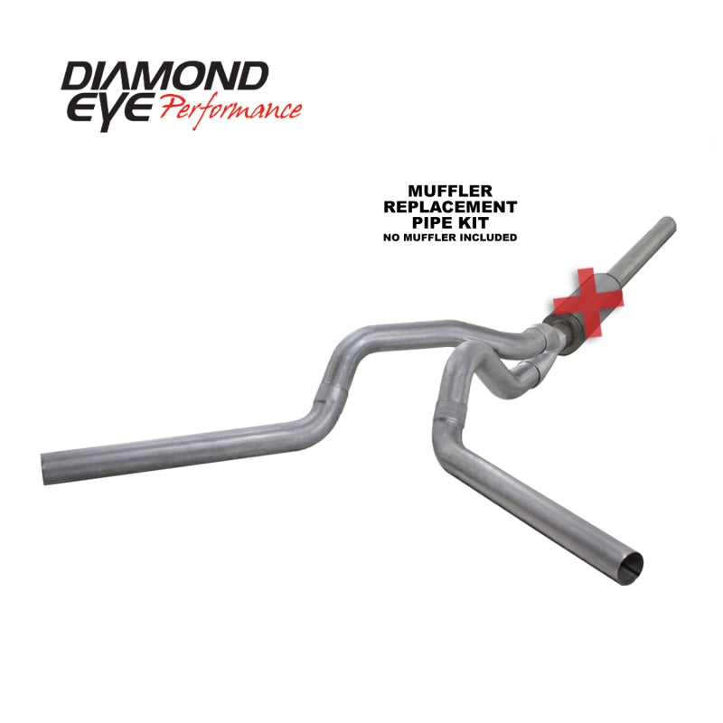 KIT Diamond Eye 4in CB MFLR TUBO DE REEMPLAZO DOBLE AL: 2004.5-2007.5 DODGE CUMMINS 600