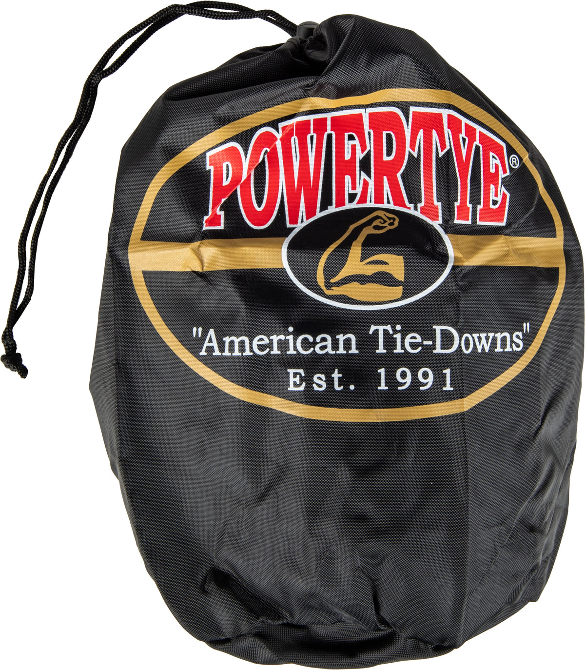 Powertye TIE-Down CAM SEC Hooks/Swivel 1.5"X6' BLK/BLK w/Storage BAG (29622-SB)