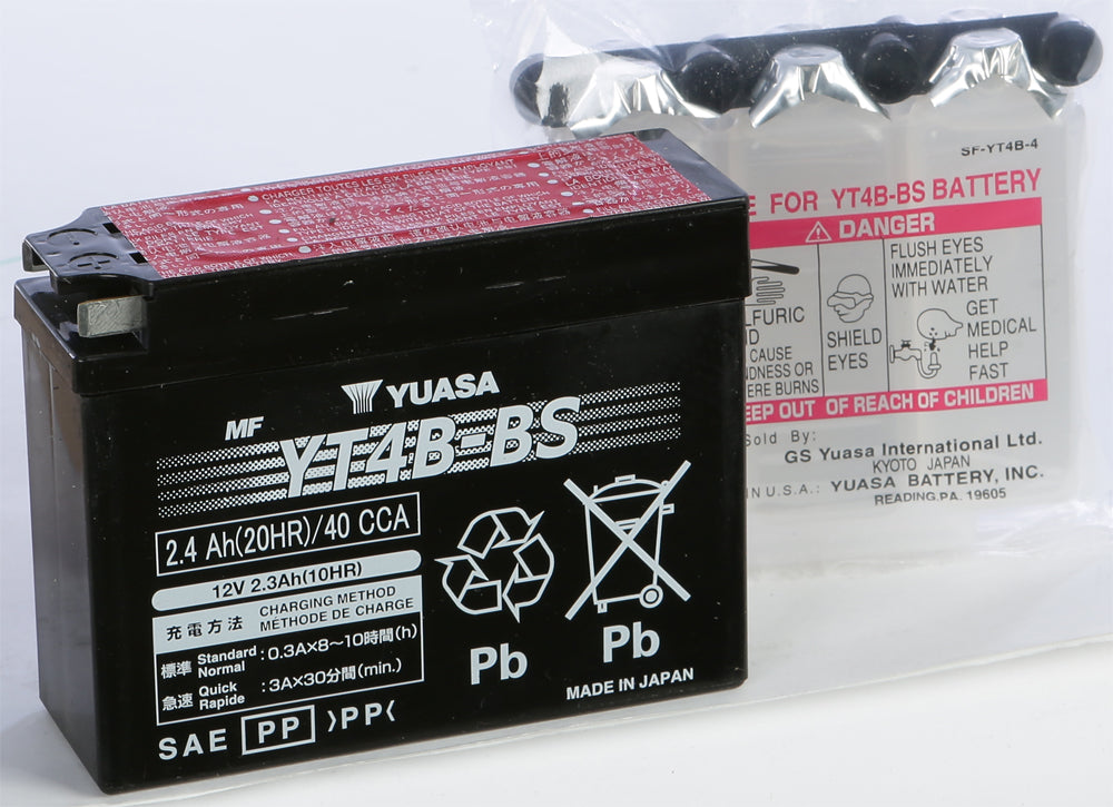 Yuasa Battery YT4B-BS Maintenance Free (YUAM62T4B)