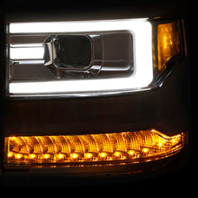 Cargar imagen en el visor de la galería, ANZO 16-17 Chevy Silverado 1500 Projector Headlights Plank Style Design Chrome w/ Amber