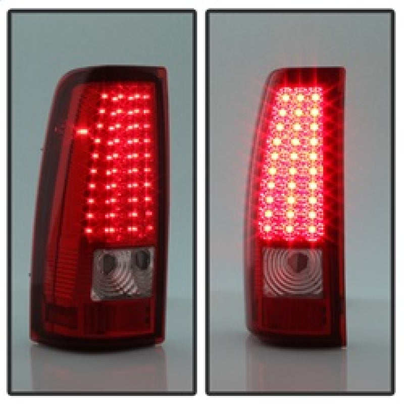 Luces traseras LED Xtune Chevy Silverado 1500/2500/3500 03-06 rojas transparentes ALT-ON-CS03-LED-RC