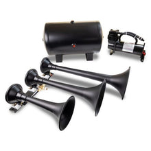 Load image into Gallery viewer, Kleinn Triple Black Horn Kit w/ 150 PSI Waterproof 5.0 gal Air Tank