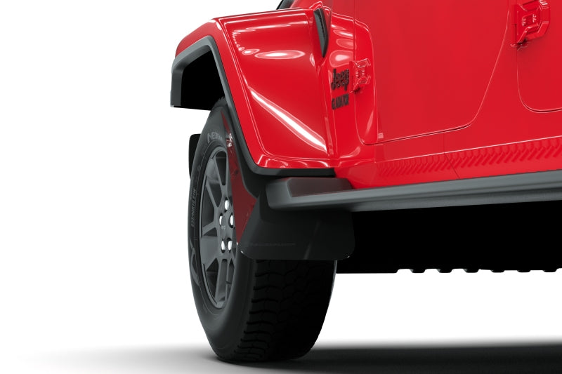 Rally Armor 19-23 Jeep JT Gladiator Mojave/Rubicon Black Mud Flap w/ Metallic Black Logo