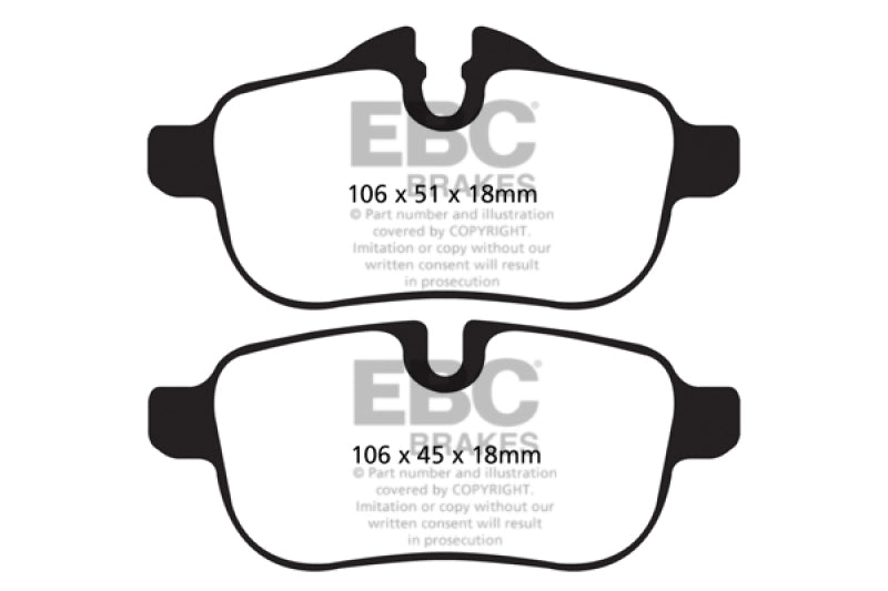 EBC 09+ BMW Z4 3.0 (E89) Redstuff Rear Brake Pads