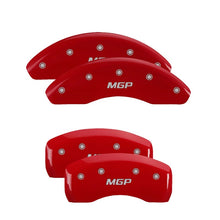 Cargar imagen en el visor de la galería, MGP 4 Caliper Covers Engraved Front &amp; Rear MGP Red Finish Silver Characters for 2018 Toyota Camry