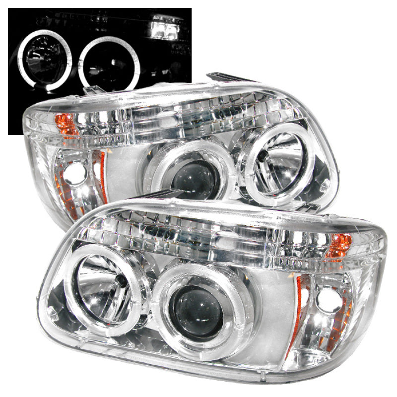 Faros delanteros de proyector Spyder Ford Explorer 95-01, LED Halo Chrm PRO-YD-FEXP95-HL-1PC-C