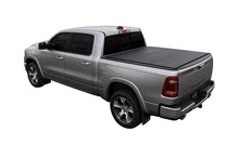 Cargar imagen en el visor de la galería, Access LOMAX Alum Tri-Fold Cover w/Split Rails BK Urethane Finish 19-20 Dodge Ram-5ft 7in w/o RamBox