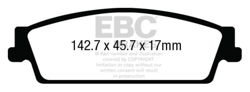 Pastillas de freno traseras de servicio extra EBC 15+ GMC Yukon XL / Denali XL 1500