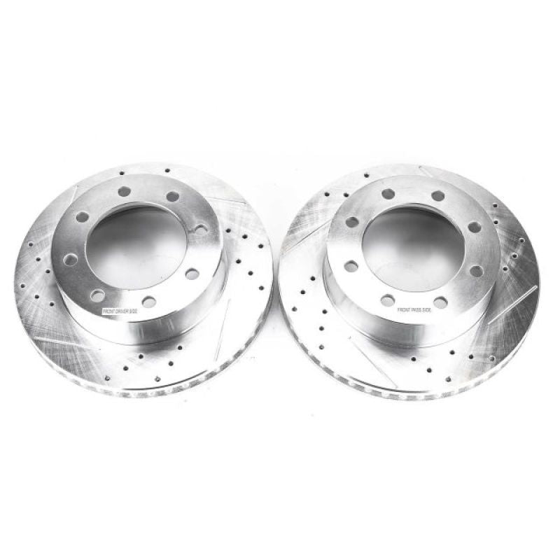 Power Stop Evolution Drilled & Slotted Front Rotors (Pair) — Fits 2005-2012 Ford F-250/F-350 Super Duty